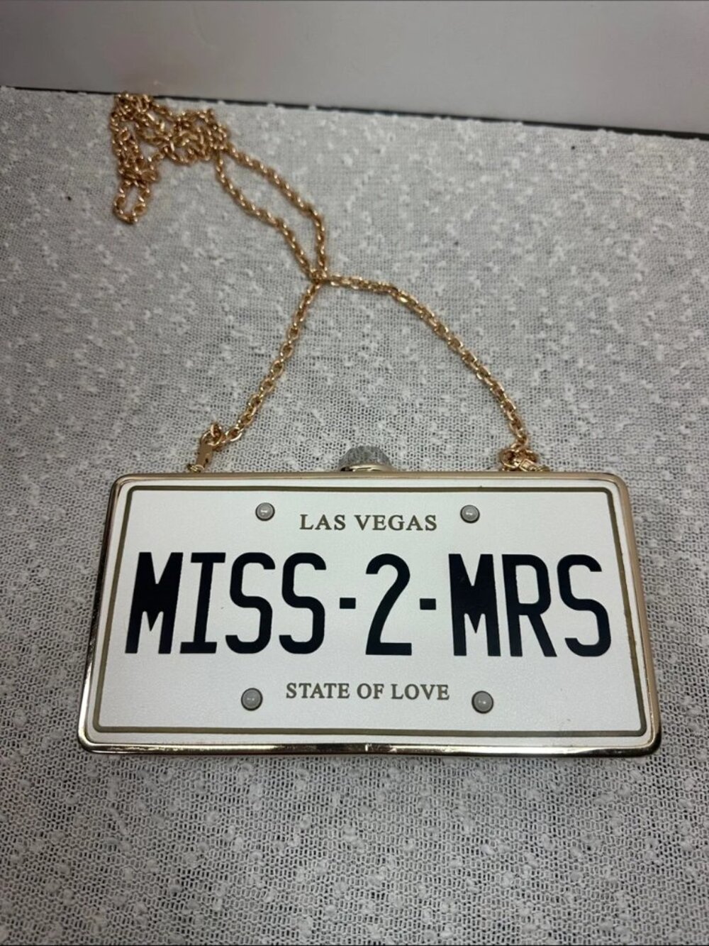ALDO Las Vegas Miss 2 Mrs Wedding Bridal Clutch Purse Handbag - Picture 10 of 13